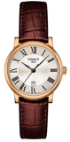 Buy Shop Tissot Carson Premium Lady Silver Dial Brown Leather Strap Watch For Women - T122.210.36.033.00 USA Online