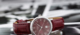 Buy Shop Tissot Carson Premium Lady Maroon Dial Maroon Leather Strap Watch For Women - T122.210.16.373.00 USA Online