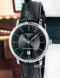 Buy Shop Tissot Carson Premium Powermatic 80 Black Dial Black Leather Strap Watch For Men - T122.407.16.051.00 USA Online