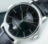 Buy Shop Tissot Carson Premium Powermatic 80 Black Dial Black Leather Strap Watch For Men - T122.407.16.051.00 USA Online