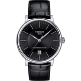Buy Shop Tissot Carson Premium Powermatic 80 Black Dial Black Leather Strap Watch For Men - T122.407.16.051.00 USA Online