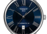 Buy Shop Tissot Carson Premium Powermatic 80 Blue Dial Blue Leather Strap Watch For Men - T122.407.16.043.00 USA Online
