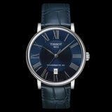 Buy Shop Tissot Carson Premium Powermatic 80 Blue Dial Blue Leather Strap Watch For Men - T122.407.16.043.00 USA Online