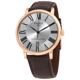 Buy Shop Tissot Carson Premium Powermatic 80 Silver Dial Brown Leather Strap Watch For Men - T122.407.36.033.00 USA Online