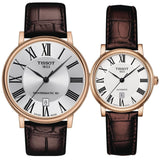 Buy Shop Tissot Carson Premium Powermatic 80 Silver Dial Brown Leather Strap Watch For Men - T122.407.36.033.00 USA Online