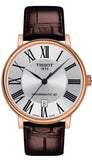 Buy Shop Tissot Carson Premium Powermatic 80 Silver Dial Brown Leather Strap Watch For Men - T122.407.36.033.00 USA Online
