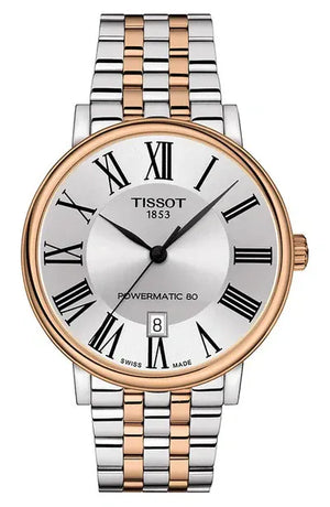 Buy Shop Tissot Carson Premium Powermatic 80 Silver Dial Two Tone Steel Strap Watch For Men - T122.407.22.033.00 USA Online