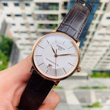 Buy Shop Tissot Carson Premium Powermatic 80 White Dial Brown Leather Strap Watch For Men - T122.407.36.031.00 USA Online