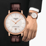 Buy Shop Tissot Carson Premium Powermatic 80 White Dial Brown Leather Strap Watch For Men - T122.407.36.031.00 USA Online