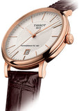 Buy Shop Tissot Carson Premium Powermatic 80 White Dial Brown Leather Strap Watch For Men - T122.407.36.031.00 USA Online