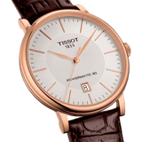 Buy Shop Tissot Carson Premium Powermatic 80 White Dial Brown Leather Strap Watch For Men - T122.407.36.031.00 USA Online