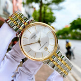 Buy Shop Tissot Carson Premium Powermatic 80 White Dial Two Tone Steel Strap Watch For Men - T122.407.22.031.00 USA Online