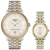 Buy Shop Tissot Carson Premium Powermatic 80 White Dial Two Tone Steel Strap Watch For Men - T122.407.22.031.00 USA Online