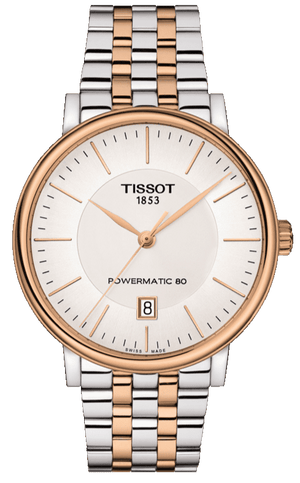 Buy Shop Tissot Carson Premium Powermatic 80 White Dial Two Tone Steel Strap Watch For Men - T122.407.22.031.01 USA Online