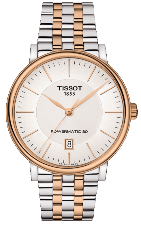 Buy Shop Tissot Carson Premium Powermatic 80 White Dial Two Tone Steel Strap Watch For Men - T122.407.22.031.01 USA Online