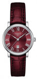 Buy Shop Tissot Carson Premium Lady Maroon Dial Maroon Leather Strap Watch For Women - T122.210.16.373.00 USA Online