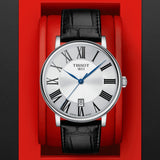 Buy Shop Tissot Carson Premium Silver Dial Black Leather Strap Watch For Men - T122.410.16.033.00 USA Online