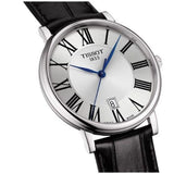 Buy Shop Tissot Carson Premium Silver Dial Black Leather Strap Watch For Men - T122.410.16.033.00 USA Online