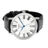 Buy Shop Tissot Carson Premium Silver Dial Black Leather Strap Watch For Men - T122.410.16.033.00 USA Online