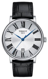 Buy Shop Tissot Carson Premium Silver Dial Black Leather Strap Watch For Men - T122.410.16.033.00 USA Online
