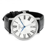 Buy Shop Tissot Carson Premium Silver Dial Black Leather Strap Watch For Men - T122.410.16.033.00 USA Online