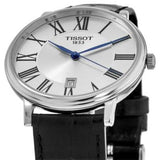 Buy Shop Tissot Carson Premium Silver Dial Black Leather Strap Watch For Men - T122.410.16.033.00 USA Online