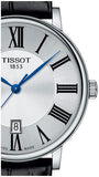 Buy Shop Tissot Carson Premium Silver Dial Black Leather Strap Watch For Men - T122.410.16.033.00 USA Online
