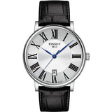 Buy Shop Tissot Carson Premium Silver Dial Black Leather Strap Watch For Men - T122.410.16.033.00 USA Online