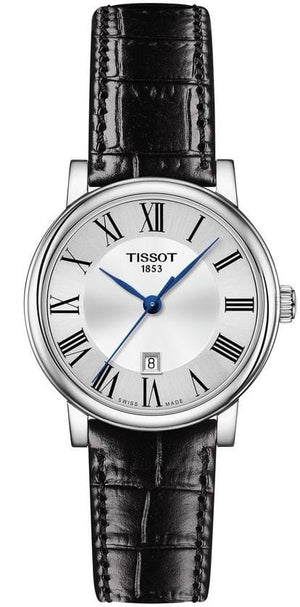 Buy Shop Tissot Carson Premium Silver Dial Black Leather Strap Watch For Men - T122.410.16.033.00 USA Online