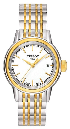 Buy Shop Tissot Carson Steel Lady White Dial Quartz Watch For Women - T085.210.22.011.00 USA Online