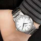 Buy Shop Tissot Carson Steel White Dial Silver Steel Strap Watch For Men - T085.410.11.011.00 USA Online