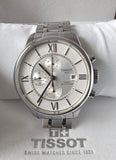 Buy Shop Tissot Chemin des Tourelles Automatic Chronograph White Dial Silver Steel Strap Watch for Men - T099.427.11.038.00 USA Online