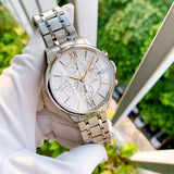 Buy Shop Tissot Chemin des Tourelles Automatic Chronograph White Dial Silver Steel Strap Watch for Men - T099.427.11.038.00 USA Online