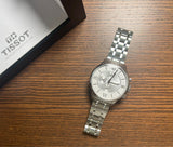 Buy Shop Tissot Chemin des Tourelles Automatic Chronograph White Dial Silver Steel Strap Watch for Men - T099.427.11.038.00 USA Online