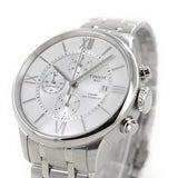 Buy Shop Tissot Chemin des Tourelles Automatic Chronograph White Dial Silver Steel Strap Watch for Men - T099.427.11.038.00 USA Online