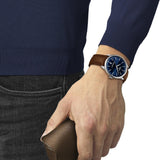 Buy Shop Tissot Chemin des Tourelles Automatic Powermatic 80 Blue Dial Brown Leather Strap Watch for Men - T139.407.16.041.00 USA Online