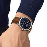 Buy Shop Tissot Chemin des Tourelles Automatic Powermatic 80 Blue Dial Brown Leather Strap Watch for Men - T139.407.16.041.00 USA Online