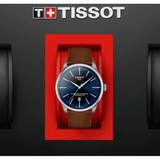 Buy Shop Tissot Chemin des Tourelles Automatic Powermatic 80 Blue Dial Brown Leather Strap Watch for Men - T139.407.16.041.00 USA Online