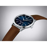 Buy Shop Tissot Chemin des Tourelles Automatic Powermatic 80 Blue Dial Brown Leather Strap Watch for Men - T139.407.16.041.00 USA Online