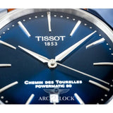 Buy Shop Tissot Chemin des Tourelles Automatic Powermatic 80 Blue Dial Brown Leather Strap Watch for Men - T139.407.16.041.00 USA Online
