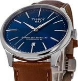 Buy Shop Tissot Chemin des Tourelles Automatic Powermatic 80 Blue Dial Brown Leather Strap Watch for Men - T139.407.16.041.00 USA Online