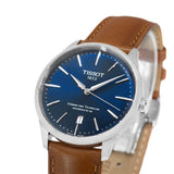Buy Shop Tissot Chemin des Tourelles Automatic Powermatic 80 Blue Dial Brown Leather Strap Watch for Men - T139.407.16.041.00 USA Online