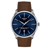 Buy Shop Tissot Chemin des Tourelles Automatic Powermatic 80 Blue Dial Brown Leather Strap Watch for Men - T139.407.16.041.00 USA Online