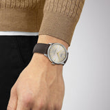 Buy Shop Tissot Chemin des Tourelles Automatic Powermatic 80 Ivory Dial Green Leather Strap Watch for Men - T139.407.16.261.00 USA Online