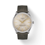 Buy Shop Tissot Chemin des Tourelles Automatic Powermatic 80 Ivory Dial Green Leather Strap Watch for Men - T139.407.16.261.00 USA Online