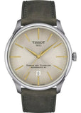 Buy Shop Tissot Chemin des Tourelles Automatic Powermatic 80 Ivory Dial Green Leather Strap Watch for Men - T139.407.16.261.00 USA Online