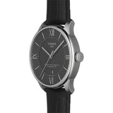 Tissot Chemin Des Tourelles Powermatic 80 Black Dial Black Leather Strap Watch For Men - T099.407.16.058.00
