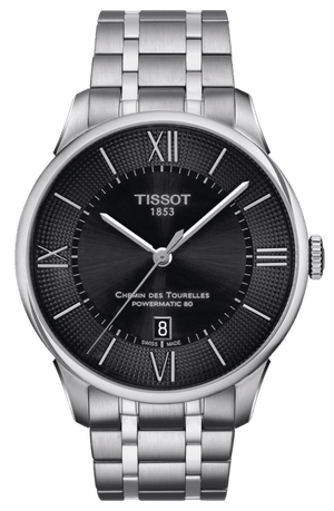 Buy Shop Tissot Chemin Des Tourelles Powermatic 80 Black Dial Silver Steel Strap Watch For Men - T099.407.11.058.00 USA Online