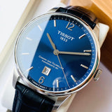 Buy Shop Tissot Chemin Des Tourelles Powermatic 80 Blue Dial Blue Leather Strap Watch for Men - T099.407.16.047.00 USA Online