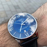 Buy Shop Tissot Chemin Des Tourelles Powermatic 80 Blue Dial Blue Leather Strap Watch for Men - T099.407.16.048.00 USA Online